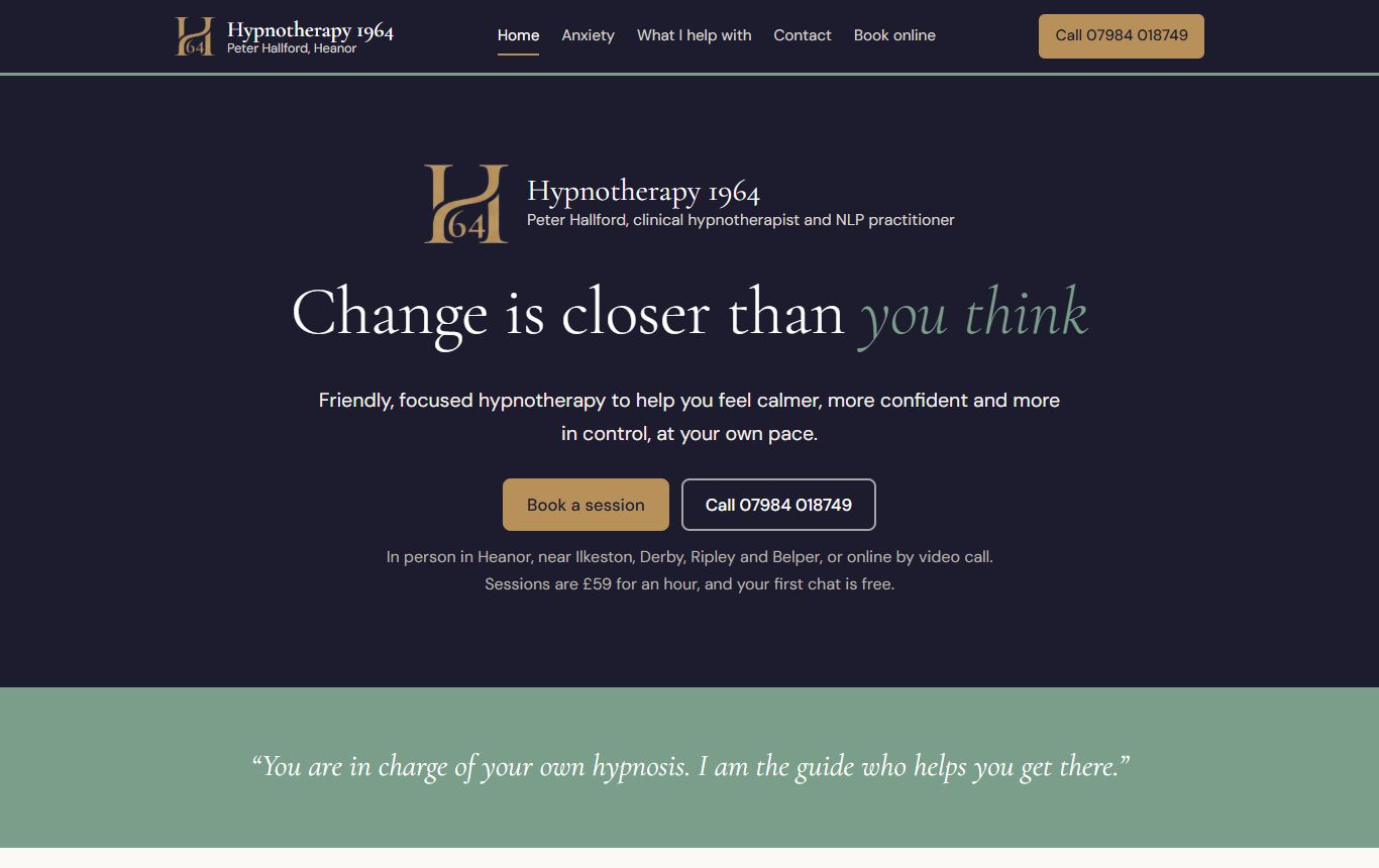 Hypnotherapy 1964 — our own practice